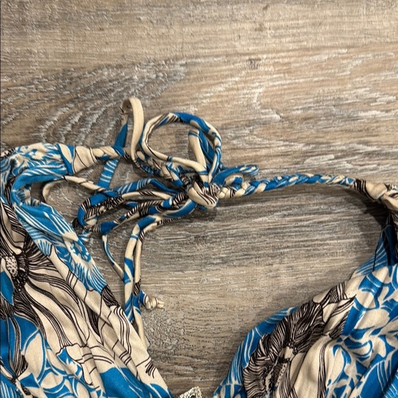 NWOT Sky Floral Blue and Brown Maxi Dress sz s - Picture 3 of 5